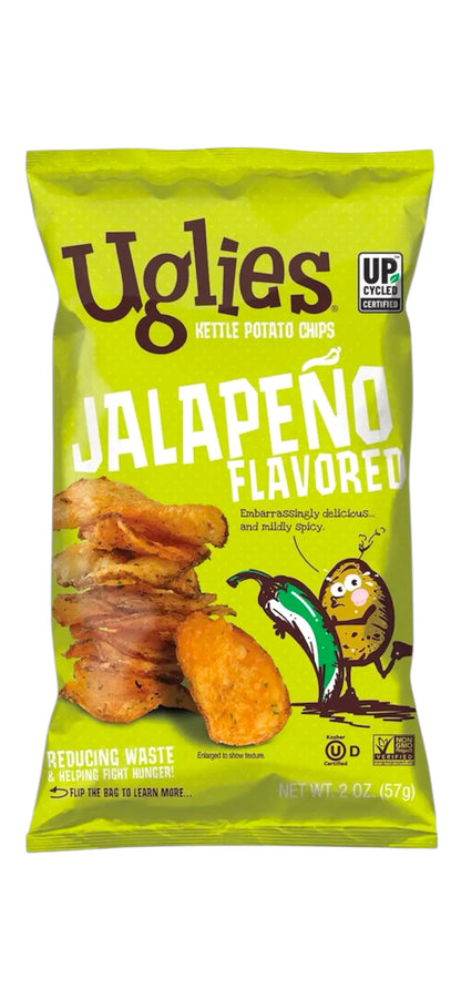 Front of 1 Bag Uglies Jalapeño Potato Kettle Chips